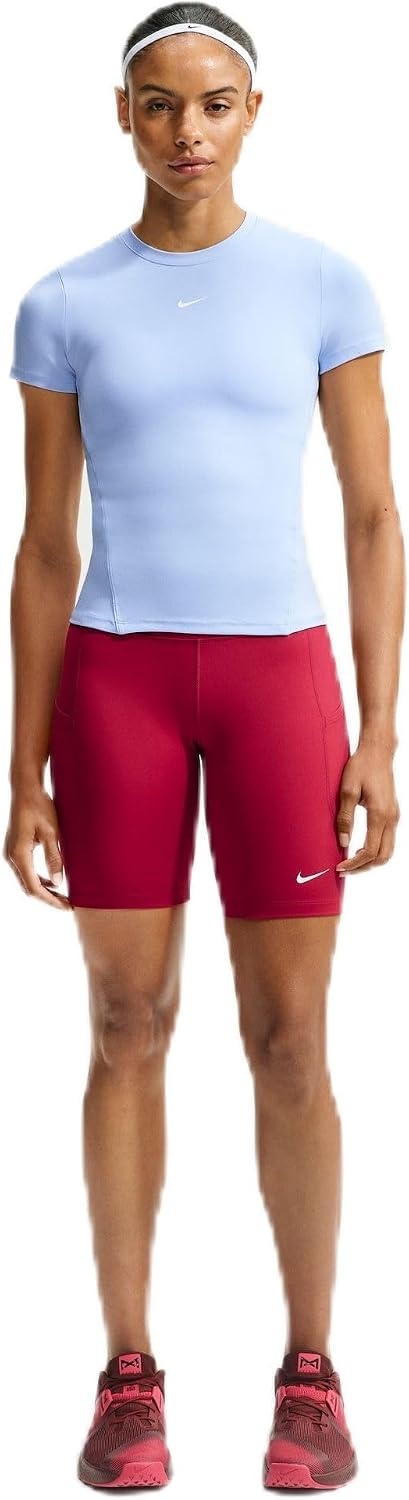image:imageNike Womens One HighWaisted 8 Bike Shorts Running and Workout ShortsTough RedWhite