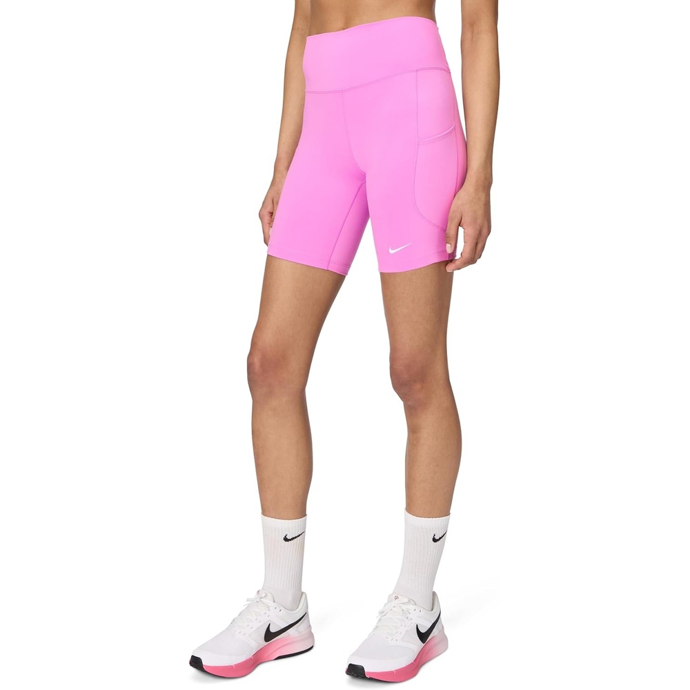 image:imageNike Womens One HighWaisted 8 Bike Shorts Running and Workout ShortsLight MagentaWhite