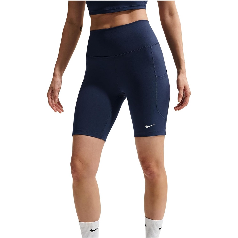 image:imageNike Womens One HighWaisted 8 Bike Shorts Running and Workout ShortsMidnight NavyWhite