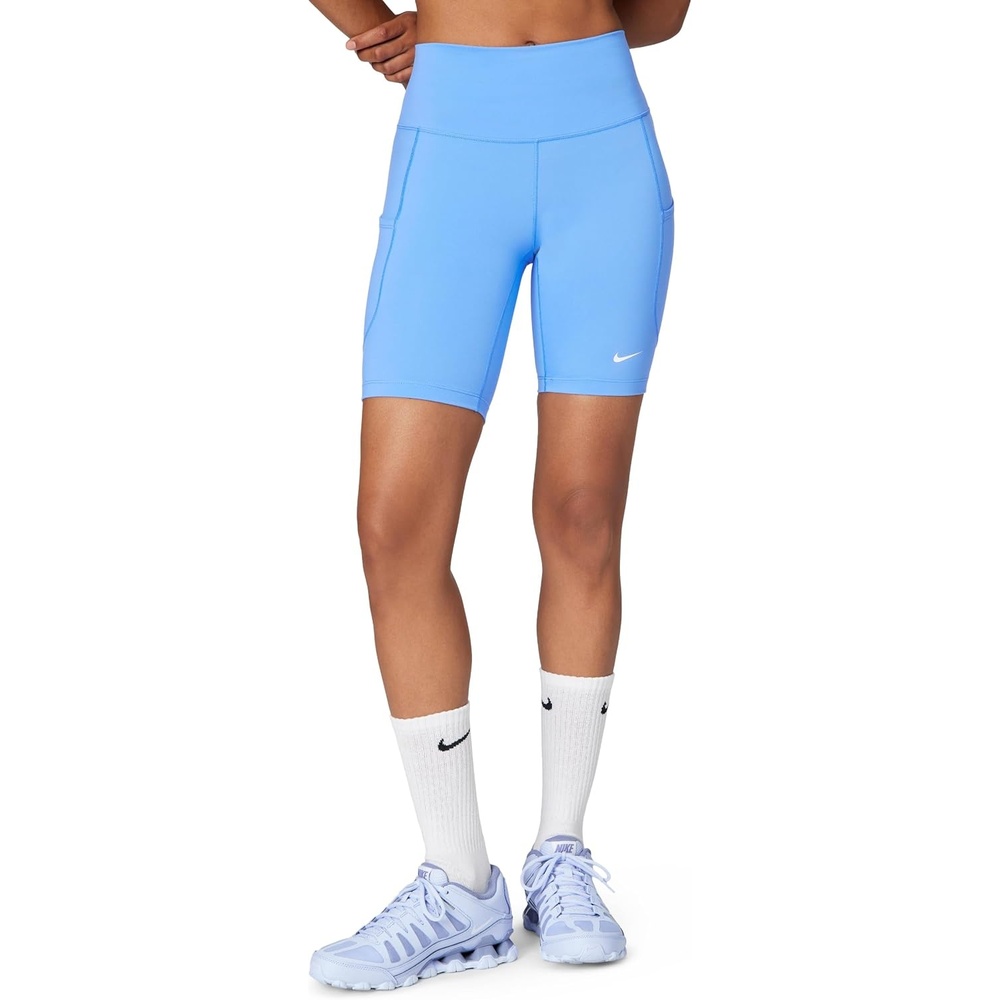 image:imageNike Womens One HighWaisted 8 Bike Shorts Running and Workout ShortsUniversity BlueWhite