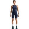 Nike Women’s One High-Waisted 8″ Bike Shorts; Running and Workout Shorts(Midnight Navy/White)