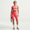 Nike Women’s One High-Waisted 8″ Bike Shorts; Running and Workout Shorts(Sea Coral/White)