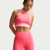 Nike Women’s One High-Waisted 8″ Bike Shorts; Running and Workout Shorts(Sea Coral/White)