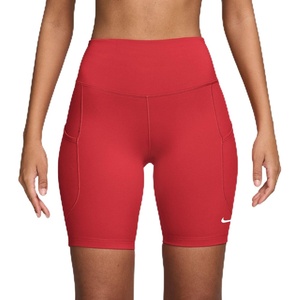Nike Women’s One High-Waisted 8″ Bike Shorts; Running and Workout Shorts(Light Crimson/White)