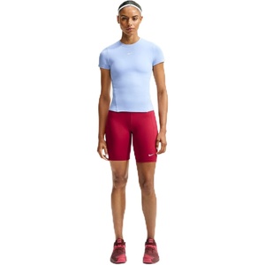 Nike Women’s One High-Waisted 8″ Bike Shorts; Running and Workout Shorts(Tough Red/White)