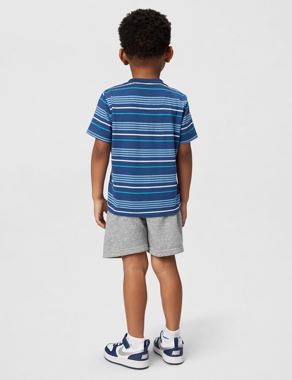 image:imageNike Boys Striped Sportswear Club TShirt and Shorts 2Piece Outfit SetMidnight Navy