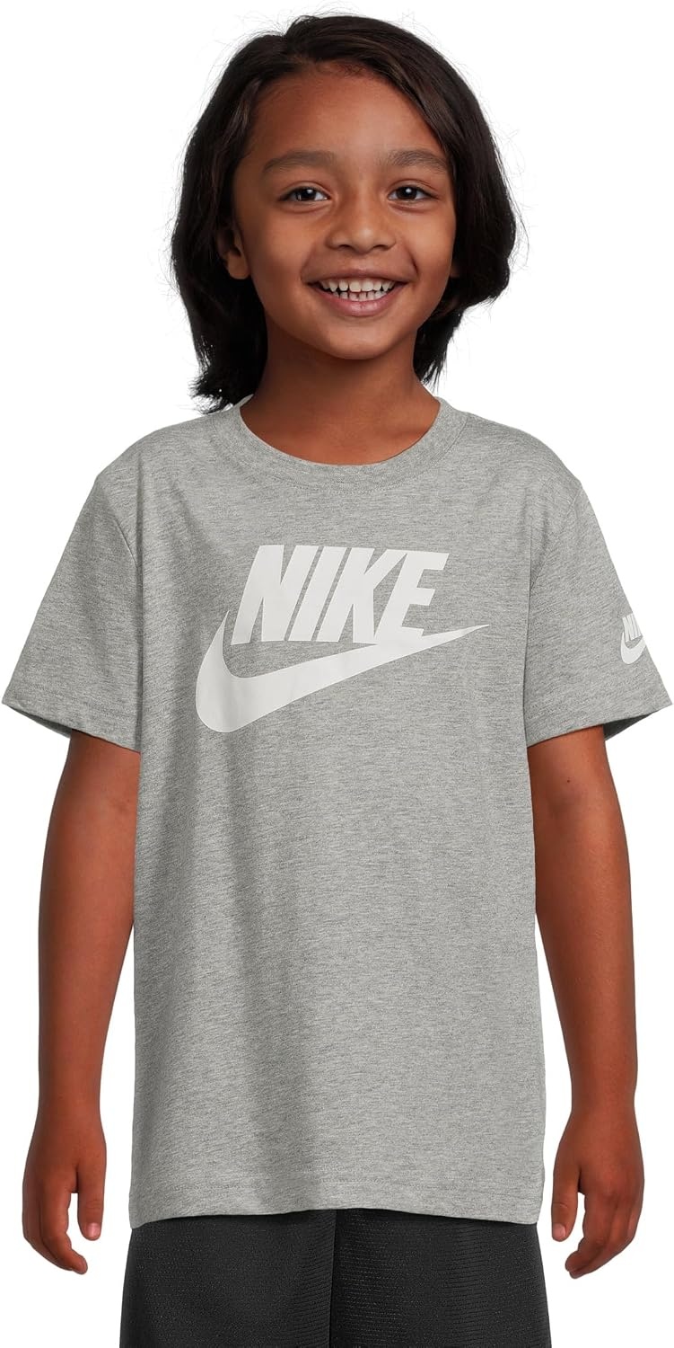 image:imageNike Kids Sportswear Club TShirt Large Swoosh LogoDark Grey Heather