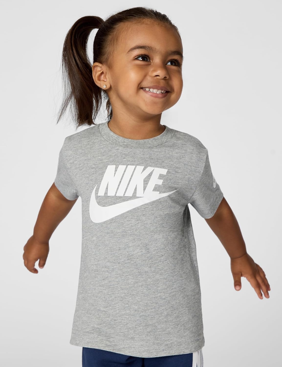 image:imageNike Kids Sportswear Club TShirt Large Swoosh LogoDark Grey Heather