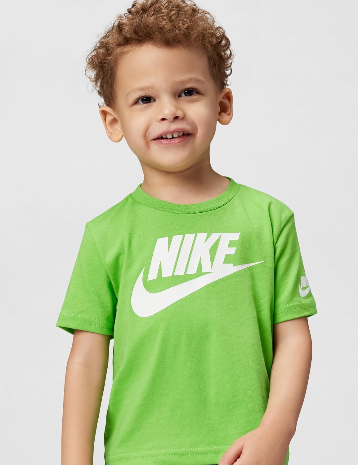 image:imageNike Kids Sportswear Club TShirt Large Swoosh LogoMean Green