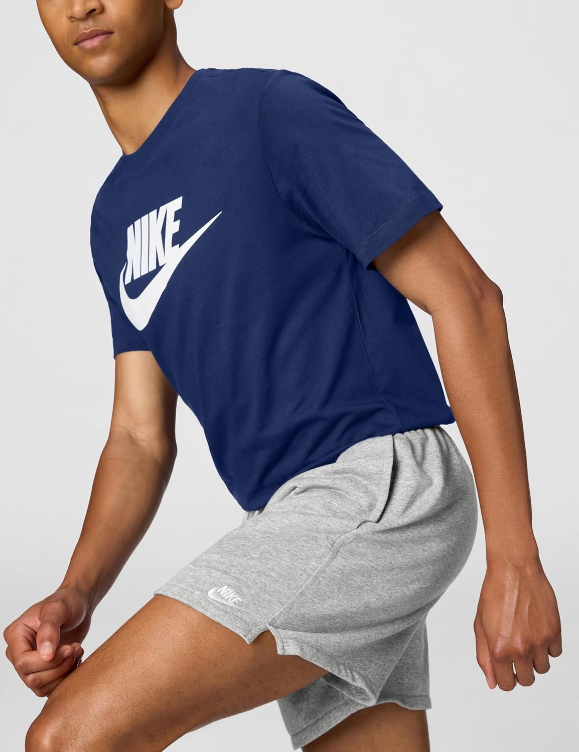 image:imageNike Mens Club French Terry Flow ShortsDark Grey HeatherLight Smoke GreyWhite