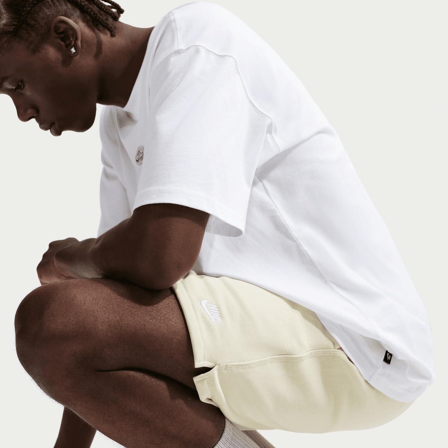image:imageNike Mens Club French Terry Flow ShortsLight KhakiLight KhakiWhite