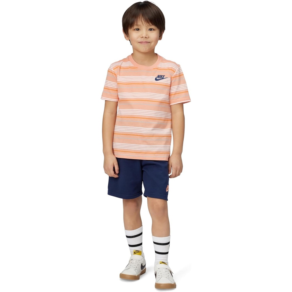 image:imageNike Boys Striped Sportswear Club TShirt and Shorts 2Piece Outfit SetApricot