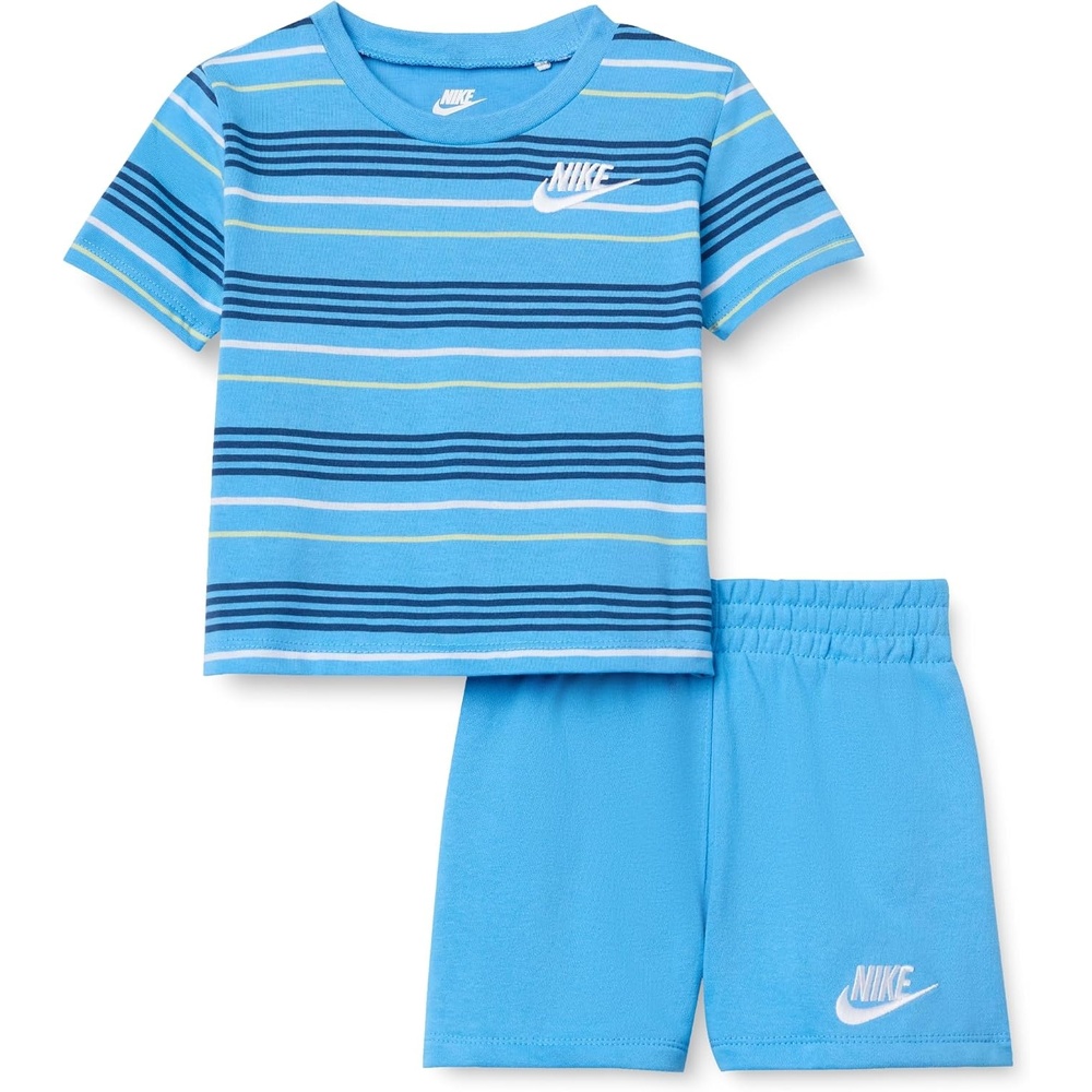 image:imageNike Boys Striped Sportswear Club TShirt and Shorts 2Piece Outfit SetUniversity Blue