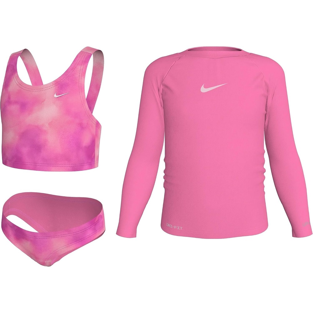 image:imageNike Girls Long Sleeve Hydroguard Midkini SetPink Glow