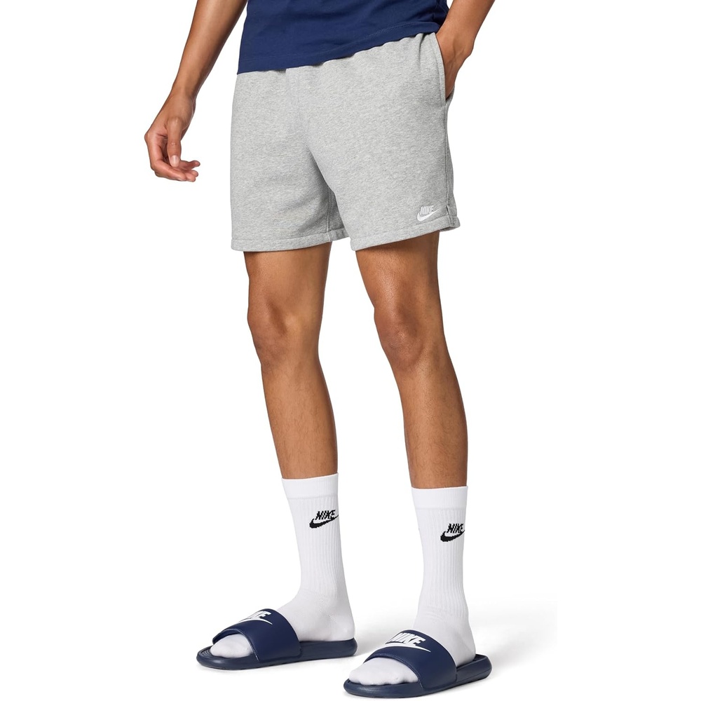 image:imageNike Mens Club French Terry Flow ShortsDark Grey HeatherLight Smoke GreyWhite