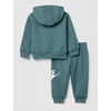Nike Baby Sportswear Club Fleece Pullover Hoodie and Joggers 2-Piece Outfit Set (Large Swoosh Logo)(Mineral Slate)
