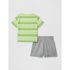 Nike Boys’ Striped Sportswear Club T-Shirt and Shorts 2-Piece Outfit Set(Light Liquid Lime)
