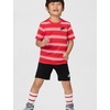 Nike Boys’ Striped Sportswear Club T-Shirt and Shorts 2-Piece Outfit Set(Team Crimson)