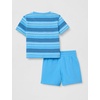 Nike Boys’ Striped Sportswear Club T-Shirt and Shorts 2-Piece Outfit Set(University Blue)