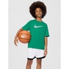 Nike Unisex Big Kids’ Multi Dri-FIT Short-Sleeve Training Top (Large Swoosh Logo) – Boys and Girls(Malachite/White)