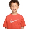 Nike Unisex Big Kids’ Multi Dri-FIT Short-Sleeve Training Top (Large Swoosh Logo) – Boys and Girls(Turf Orange/White)