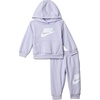 Nike Baby Sportswear Club Fleece Pullover Hoodie and Joggers 2-Piece Outfit Set (Large Swoosh Logo)(Ghost)