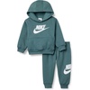 Nike Baby Sportswear Club Fleece Pullover Hoodie and Joggers 2-Piece Outfit Set (Large Swoosh Logo)(Mineral Slate)