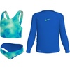 Nike Girls’ Long Sleeve Hydroguard + Midkini Set(Bleached Turq)