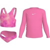Nike Girls’ Long Sleeve Hydroguard + Midkini Set(Pink Glow)