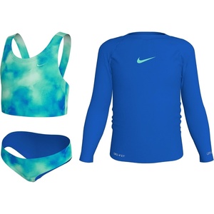 Nike Girls’ Long Sleeve Hydroguard + Midkini Set(Bleached Turq)